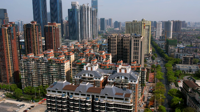 长沙城市小区航拍
