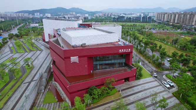 大气壮观湖南美术馆全景航拍