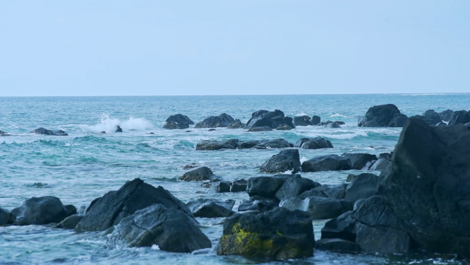 海边海浪礁石浪花飞溅yz