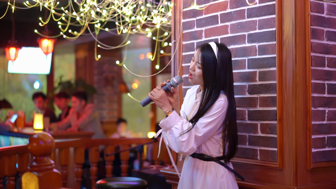 清吧酒馆驻唱女歌手 