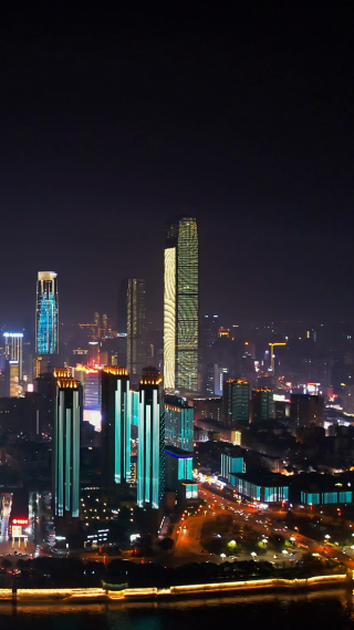 网红城市长沙夜景-竖版