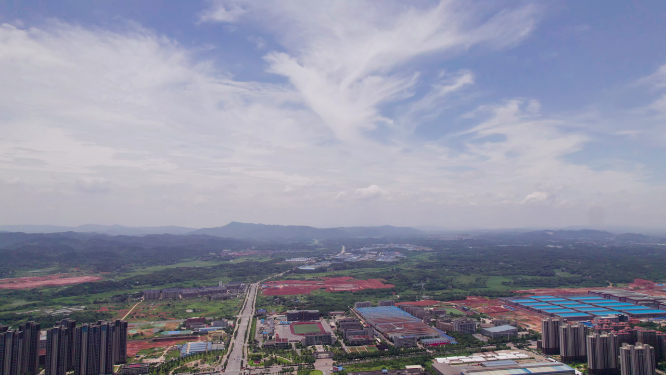 美丽城乡建设经济发展蓝天白云航拍