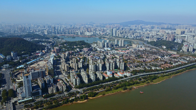 航拍河西溁湾镇