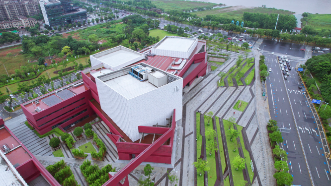 航拍湖南美术馆建筑