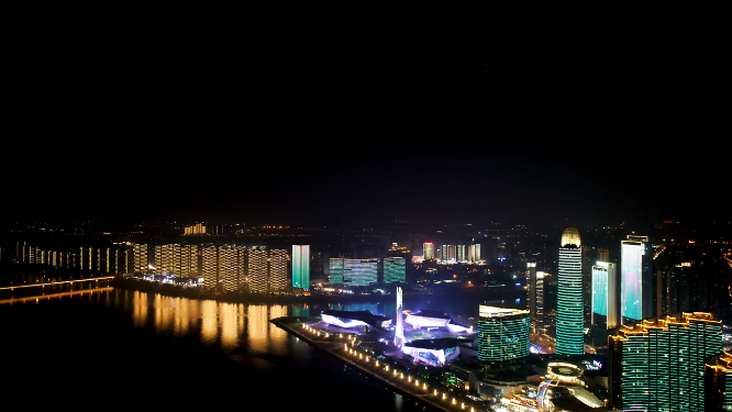 长沙北辰三角洲灯光秀-城市夜景