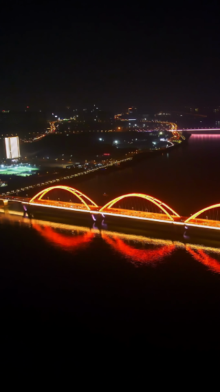 长沙福元路大桥夜景-竖版视频