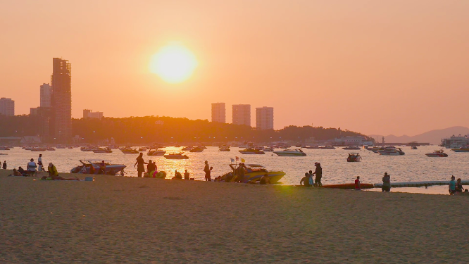 沙滩夕阳