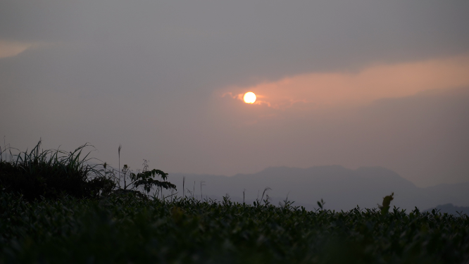 落日与风景剪影