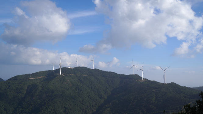 航拍风车发电能源地区