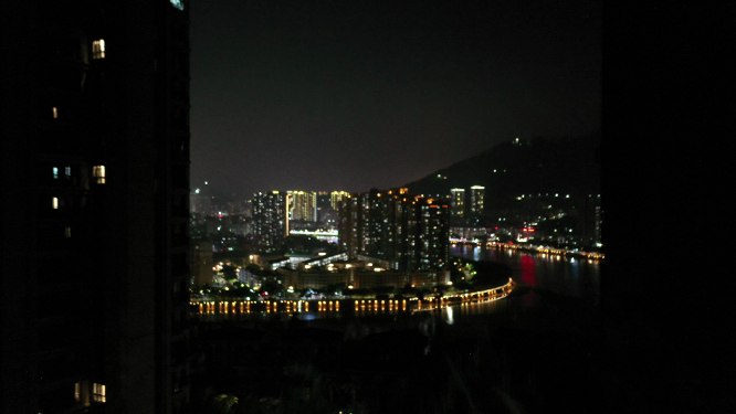 航拍泉州城市上空夜景