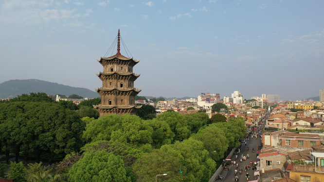航拍古塔建筑