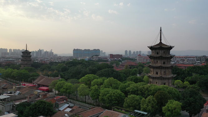 航拍古塔建筑