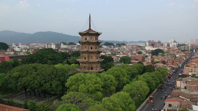 航拍古塔建筑