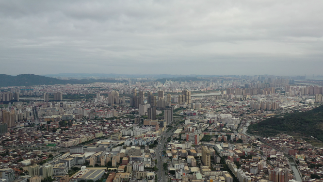 航拍福建泉州城市上空