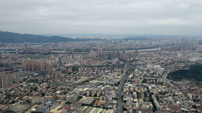 航拍福建泉州城市上空
