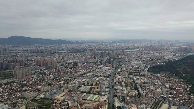 航拍福建泉州城市上空