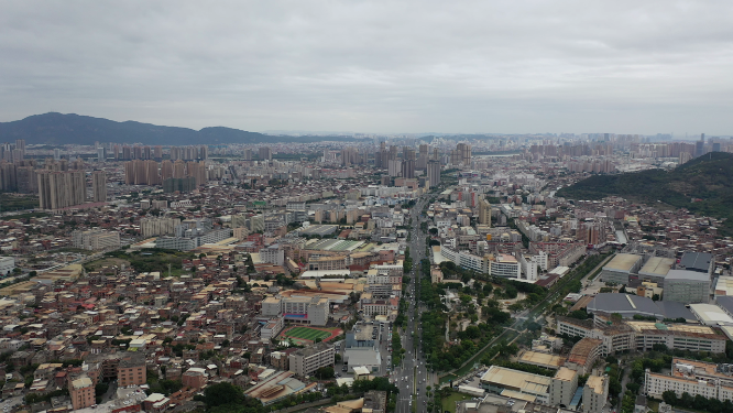 航拍福建泉州城市上空