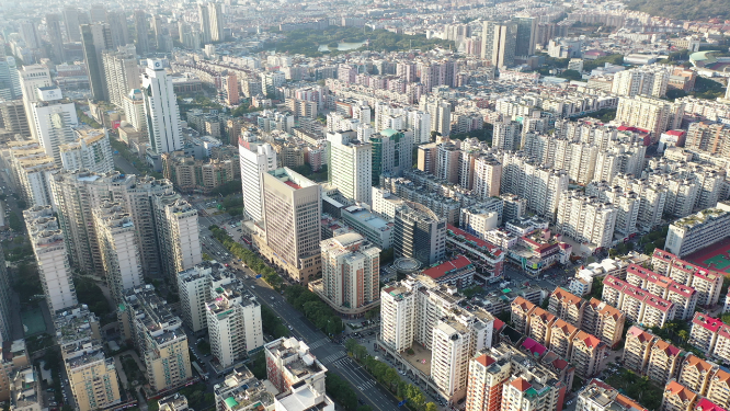 航拍福建泉州城市上空