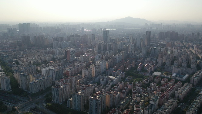 航拍福建泉州城市上空