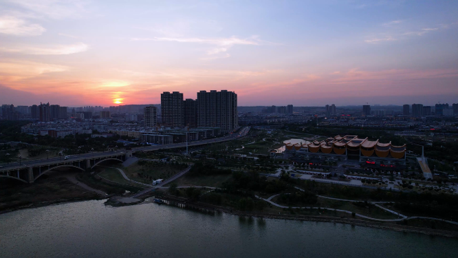航拍河南洛阳城市风景