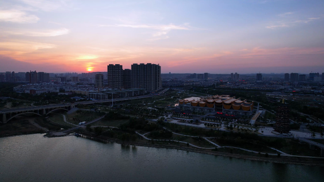 航拍河南洛阳城市风景