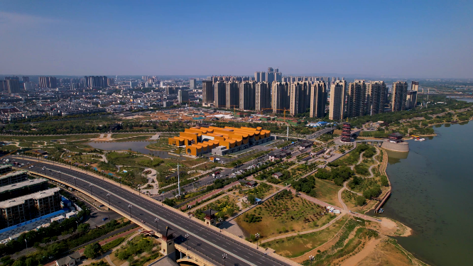 航拍河南洛阳隋唐大运河博物馆全景