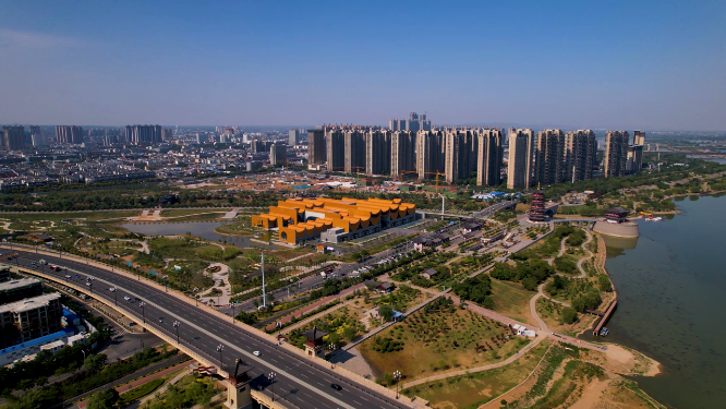 航拍河南洛阳隋唐大运河博物馆全景