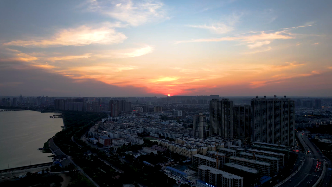 航拍河南洛阳城市风景