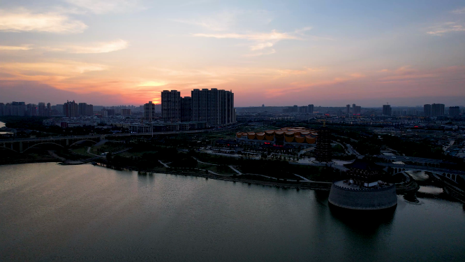航拍河南洛阳城市风景