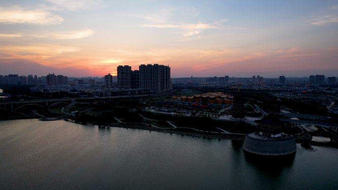 航拍河南洛阳隋唐大运河博物馆全景