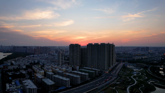 航拍河南洛阳城市建筑