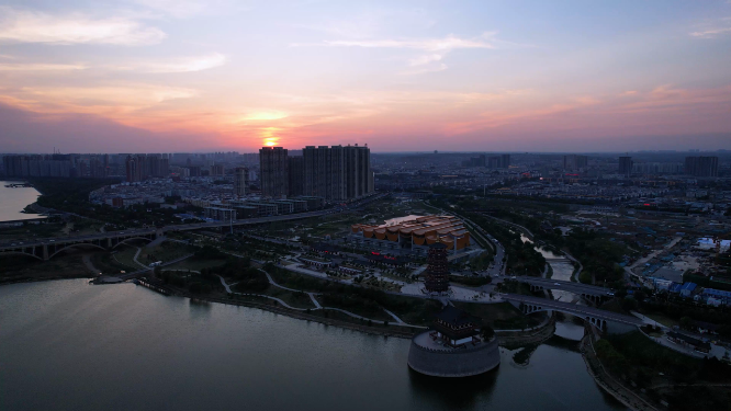 航拍河南洛阳城市风景