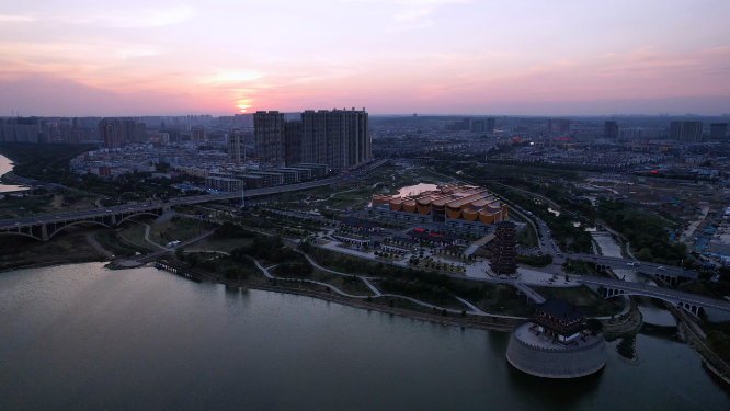 航拍河南洛阳隋唐大运河博物馆全景