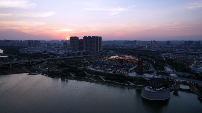 航拍河南洛阳隋唐大运河博物馆全景