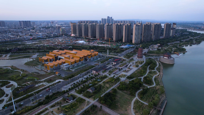航拍河南洛阳隋唐大运河博物馆全景
