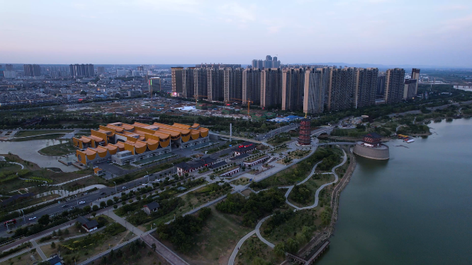 航拍河南洛阳隋唐大运河博物馆全景