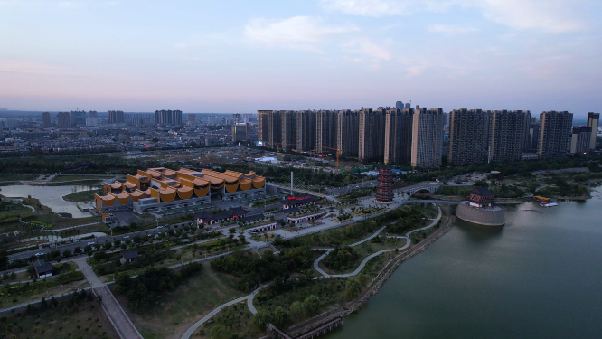 航拍河南洛阳隋唐大运河博物馆全景
