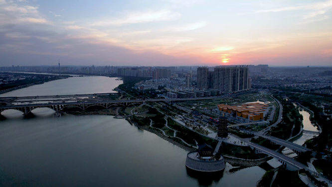 航拍河南洛阳隋唐大运河博物馆全景