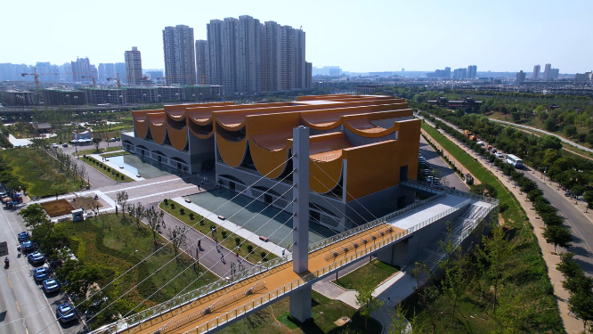 航拍河南洛阳隋唐大运河博物馆全景