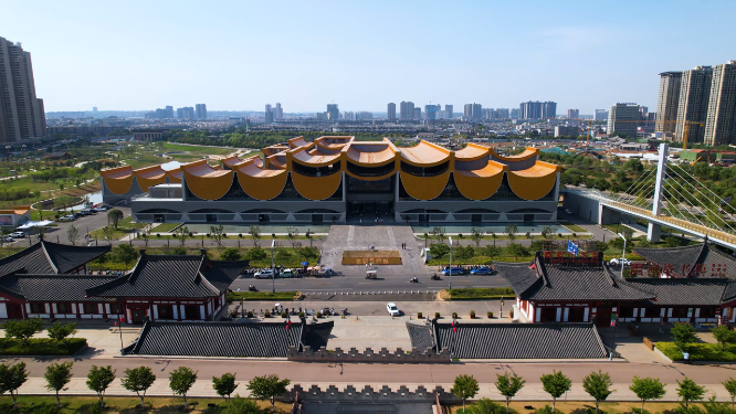 航拍河南洛阳隋唐大运河博物馆全景