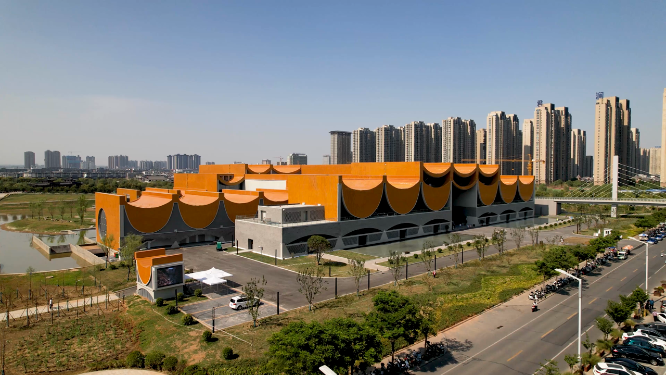 航拍河南洛阳隋唐大运河博物馆全景