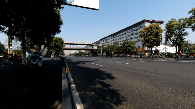 河南洛阳洛邑古城城市仰拍车流延时 