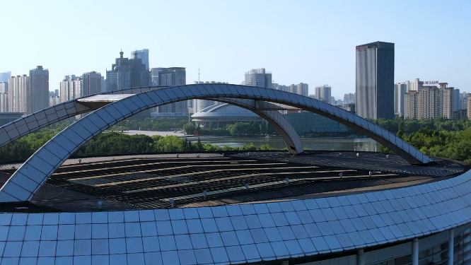 河南洛阳体育场航拍