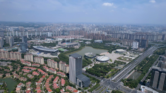 河南洛阳体育场航拍