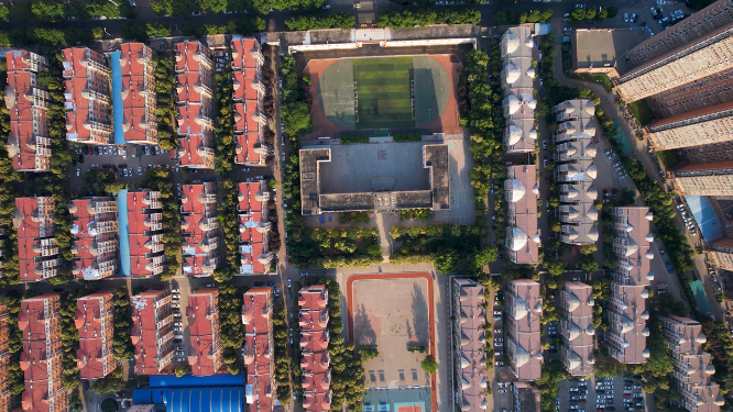 河南洛阳体育场航拍