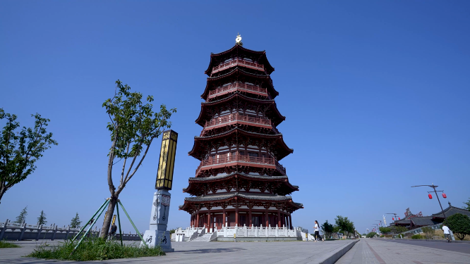 河南洛阳八小景瀍壑朱樱 朱樱塔拍摄