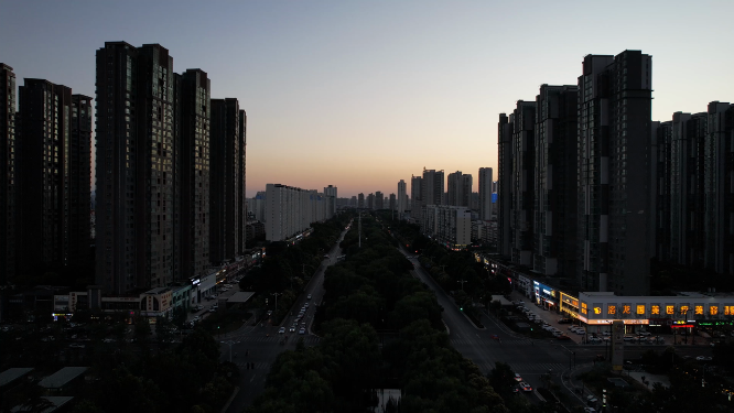 航拍河南洛阳城市建筑 夜景