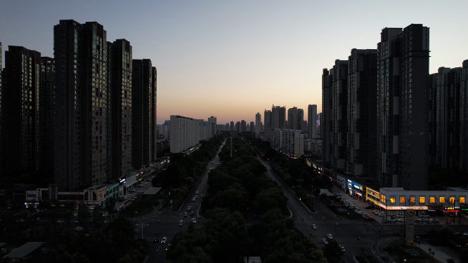 航拍河南洛阳城市建筑 夜景