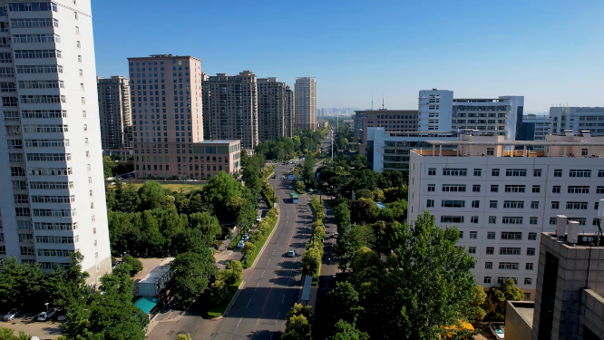 航拍河南洛阳城市中心建筑
