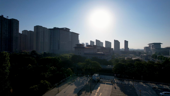 航拍河南洛阳城市中心建筑